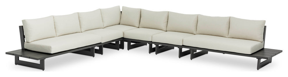 Maldives Cream Water Resistant Fabric Outdoor Patio Modular Sectional