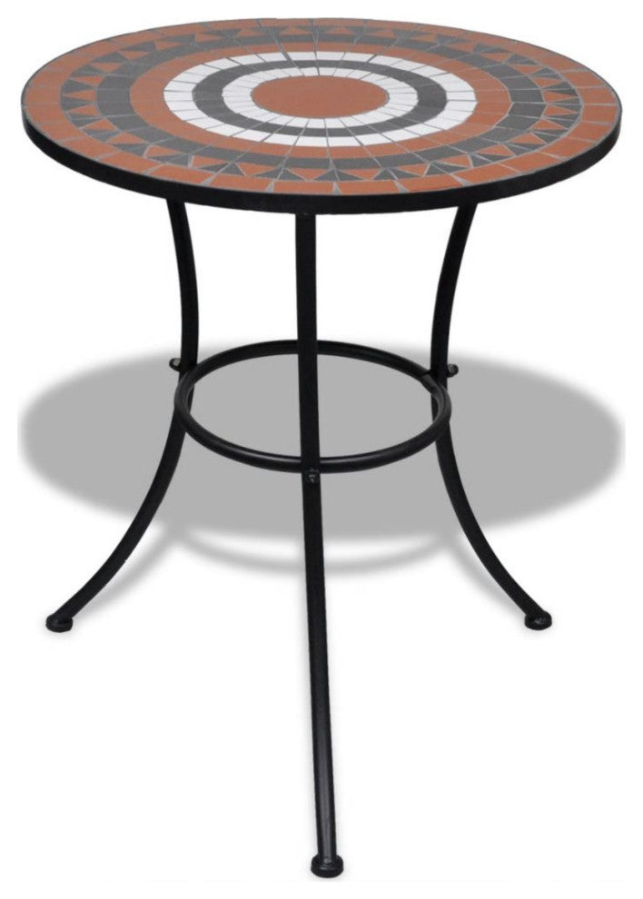 vidaXL 3-Piece Bistro Set Ceramic Tile Terracotta/White