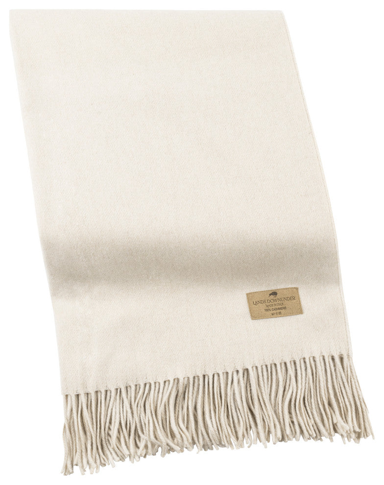Luxe Italian Cashmere Throw, Oyster