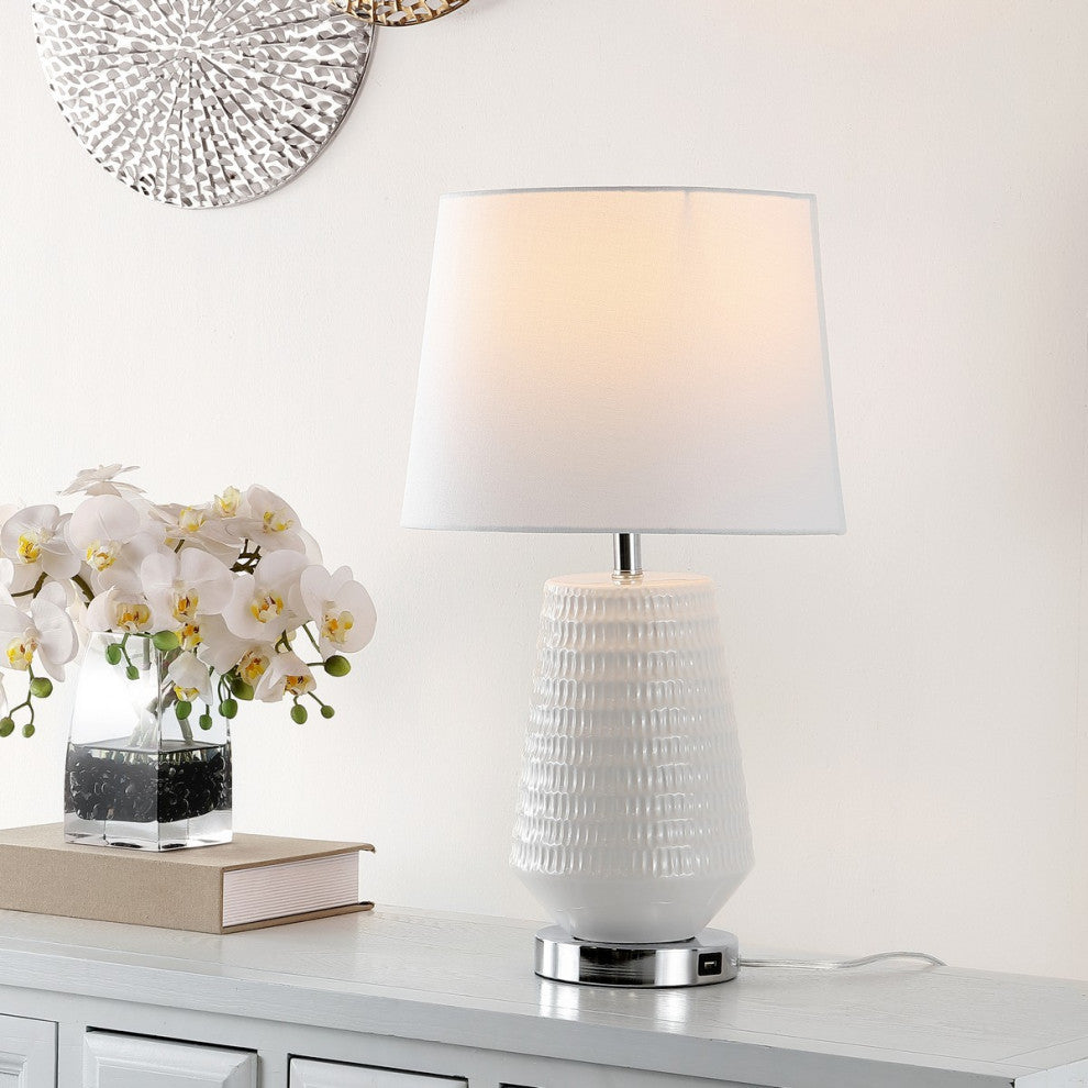 Safavieh Stark Table Lamp With USB Port White