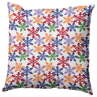 Snow Fall Indoor/Outdoor Throw Pillow, Orange, 18"x18"