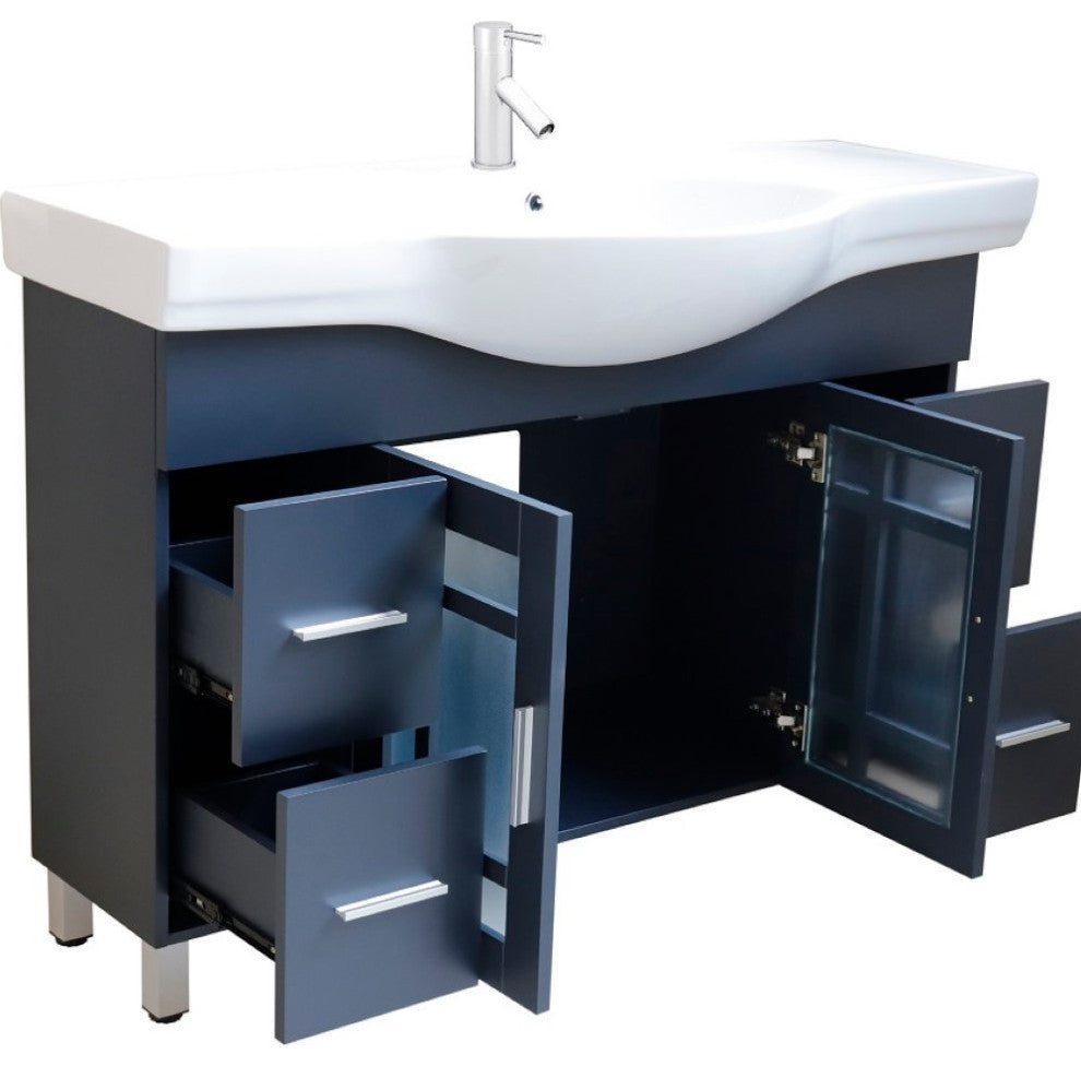 48" Single Sink Vanity-Wood-Dark Gray