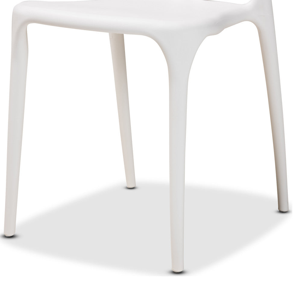 Idell Modern 4-Piece Stackable Dining Chairs, White