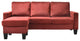 Jessica 77 in. W Flared Arm Velvet L Shaped Sofa, Burgundy