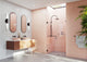 Umbra Frameless Wall Hinged Shower Door Towel Bar and Single Stationary Panel