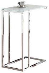 Bowery Hill End Table Coffee Accent Table Round in Steel - White