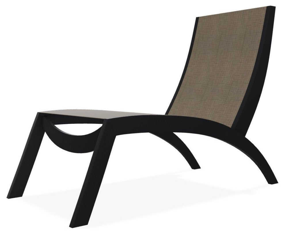 Dune Sling Stackable Outdoor Hydro-Lounge Chaise, Kora/Black