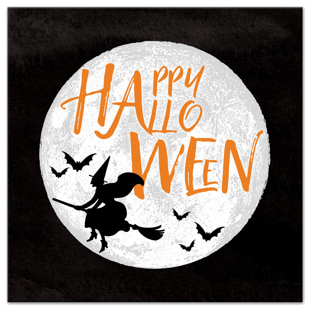 Happy Halloween Moon 16x16 Canvas Wall Art