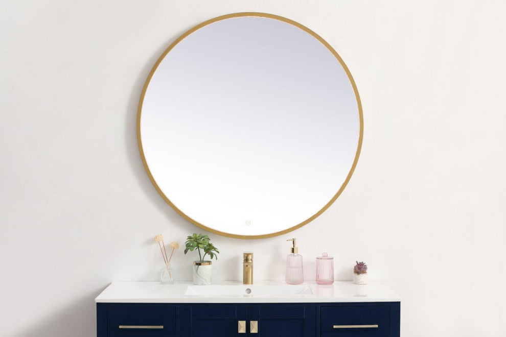 Modern Brass Led Mirror
