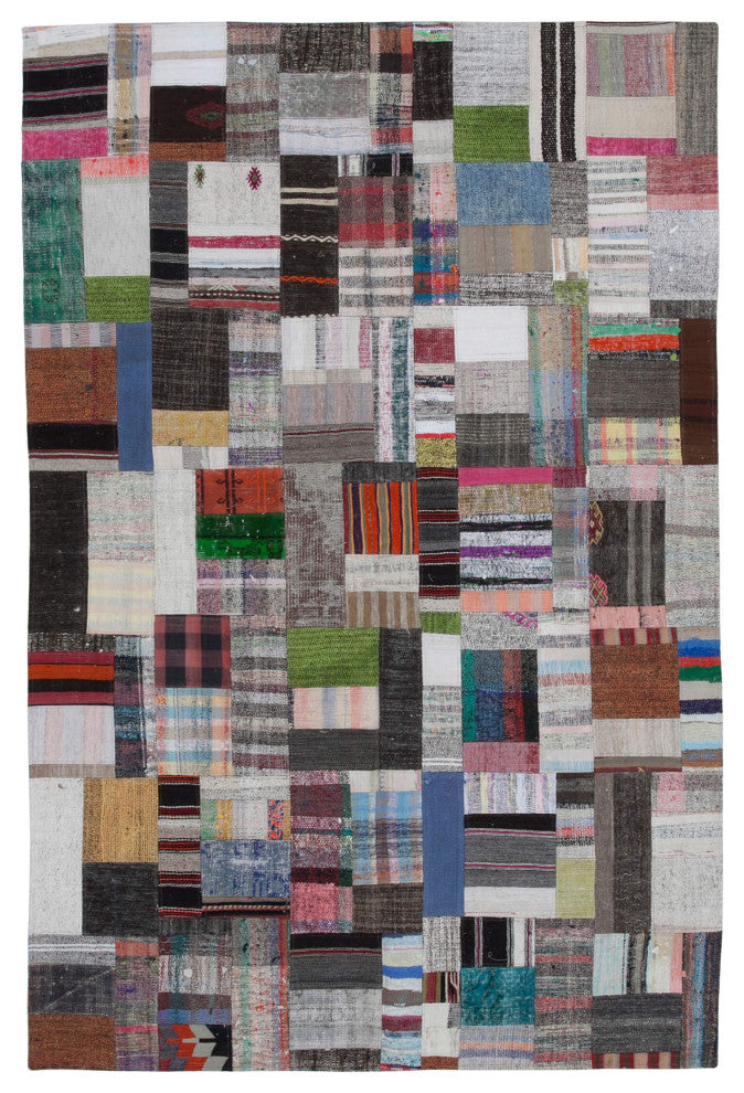 Rug N Carpet - Handmade Oriental 6' 6'' x 9' 10'' Rustic Patchwork Kilim Rug