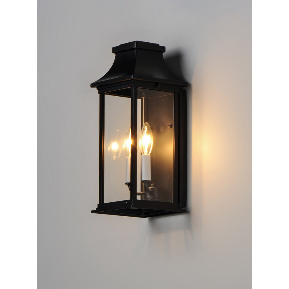 Maxim Vicksburg 2-Light Outdoor Pocket Wall Sconce 30025CLBK, Black