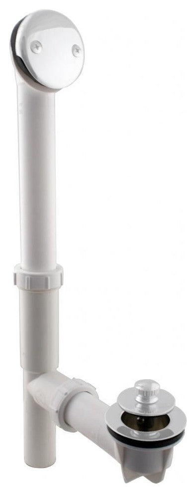 Black 1.5" Tubular Twist & Close Bath Waste In Powder Coated White, White