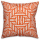 Orange Aztec Outdoor Throw Pillow, 18x18