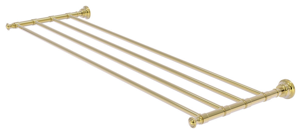 Carolina 36" Towel Shelf, Unlacquered Brass