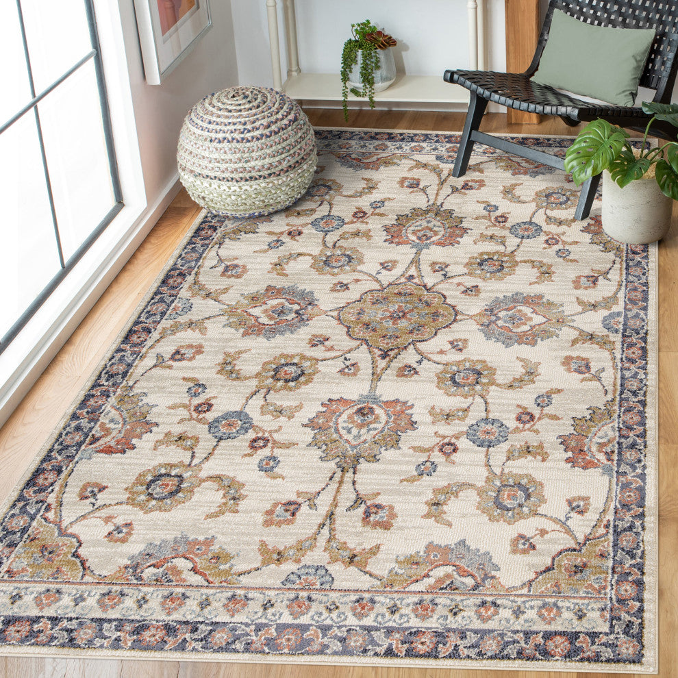 Jordan Bea Power-Loomed Polypropylene Area Rug, Ivory, 5'3"x7'6"