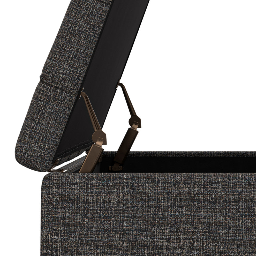 Harrison Large Square Coffee Table Storage Ottoman, Ebony