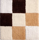 Bath Rug Cotton, 2 Piece, 24"x17" and 34"x21", Beige Multi, GSF 195, Dice