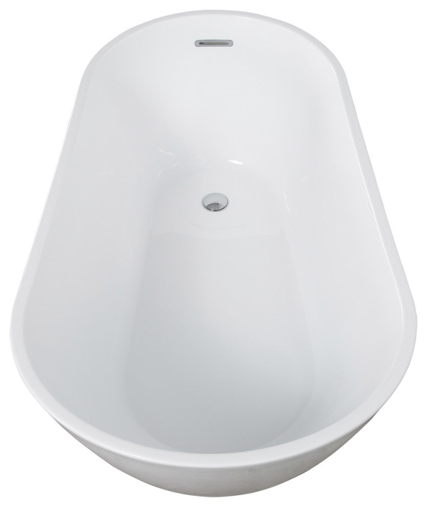 Acrylic Freestanding Soaking Bathtub, 67"