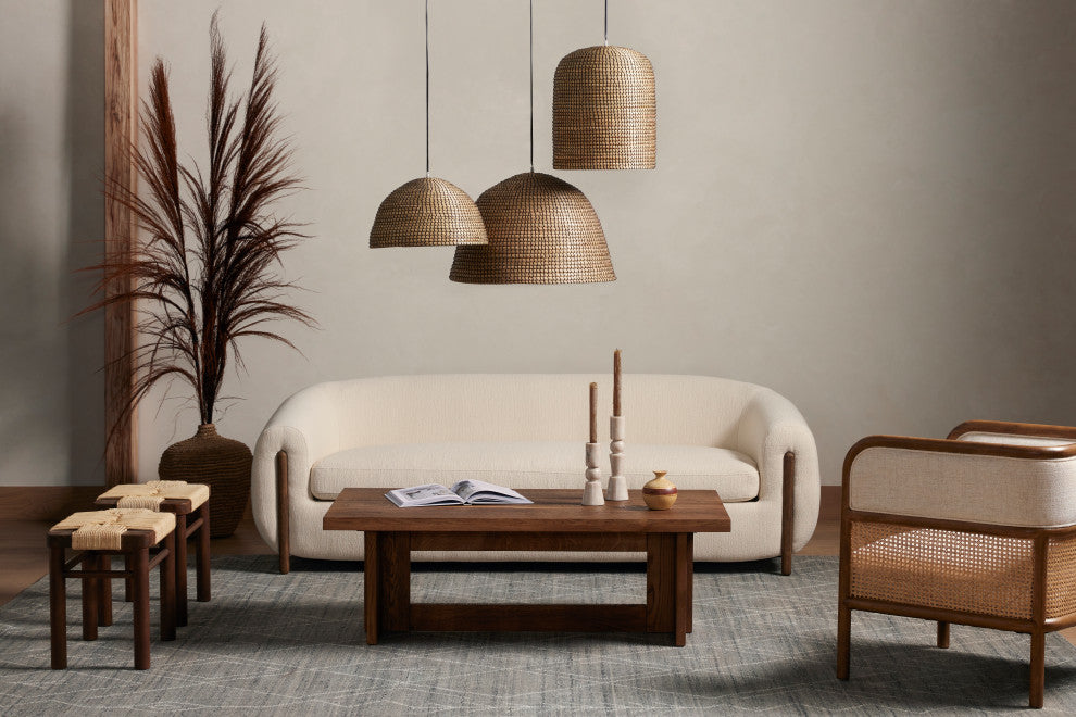Lyla Sofa, 86" Kerbey Ivory, Distressed Natural