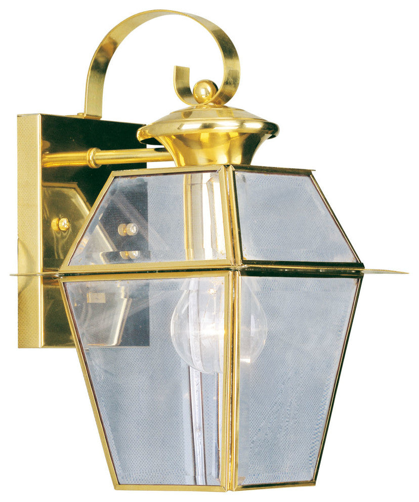 Westover Outdoor Wall Lantern, Polished Brass