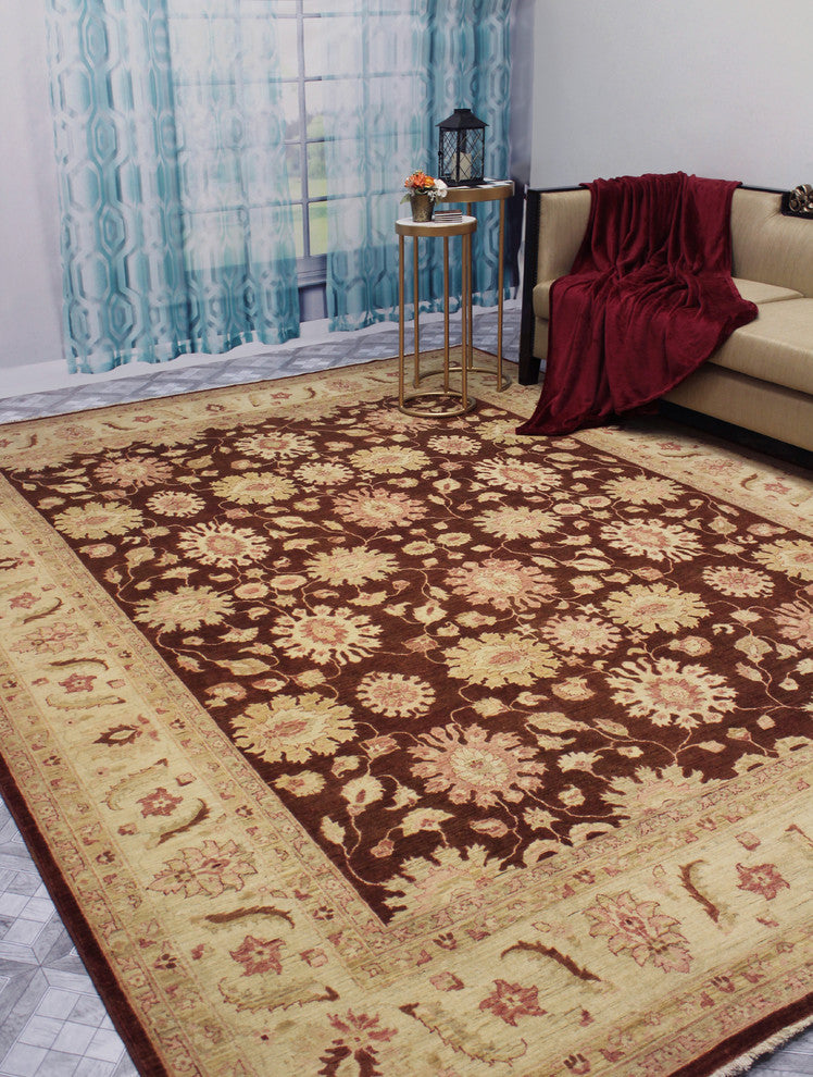 Peshawar Fine Chobi Zouhair Rust Rug, 9'0x11'11