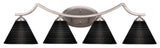 Zilo 4 Light Bath Bar Shown, Graphite Finish With 7" Black Matrix Glass