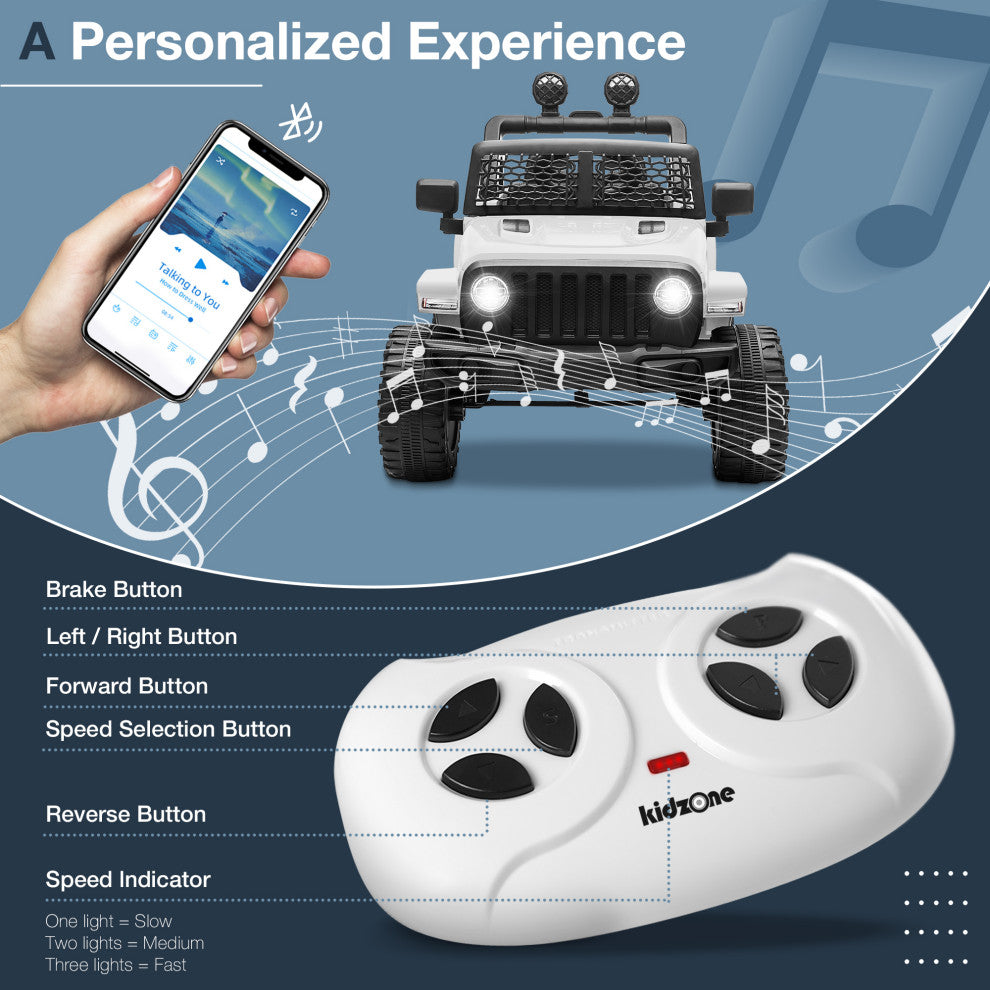12V Battery Powered Electric Ride-On SUV MP3, Bluetooth, White
