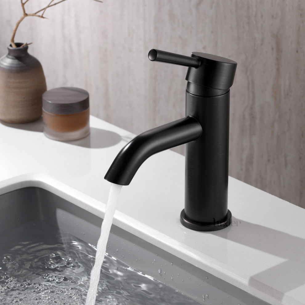 Luxier BSH03-S Single-Handle Bathroom Faucet with Drain, Oil Rubbed Bronze
