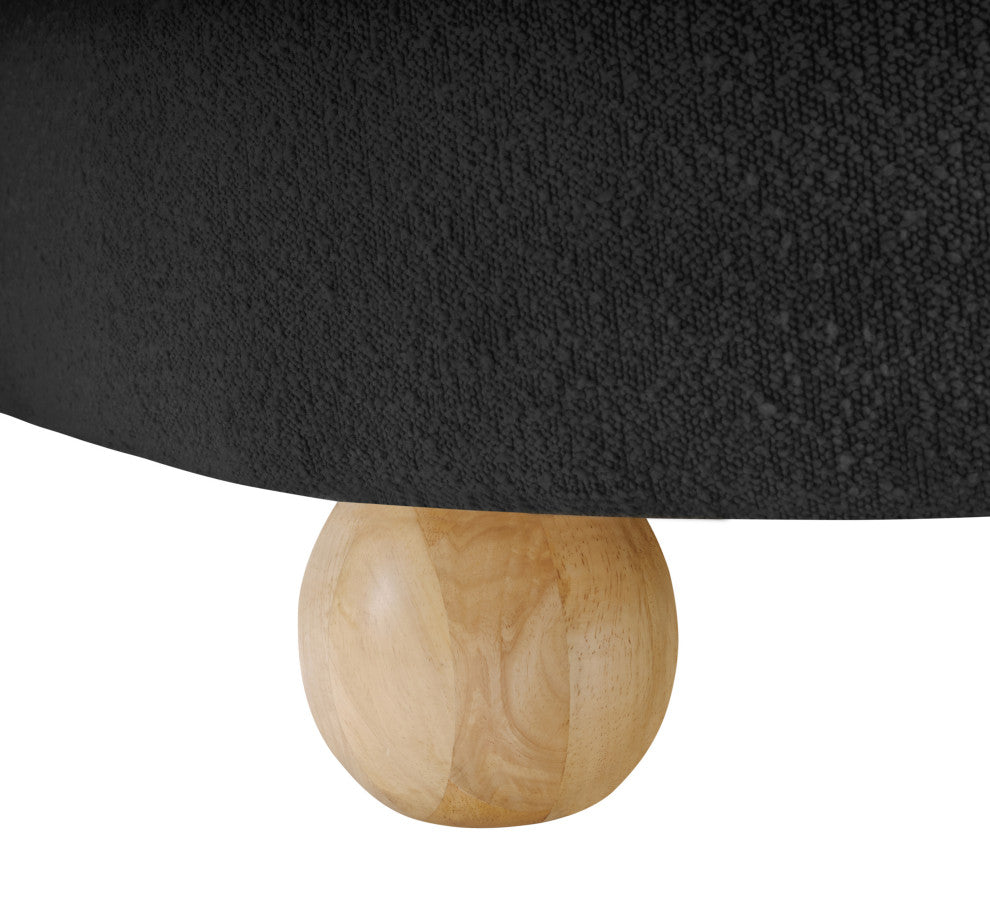 Daphne Upholstered Chair/Loveseat/Sofa, Black, Boucle Fabric, Sofa