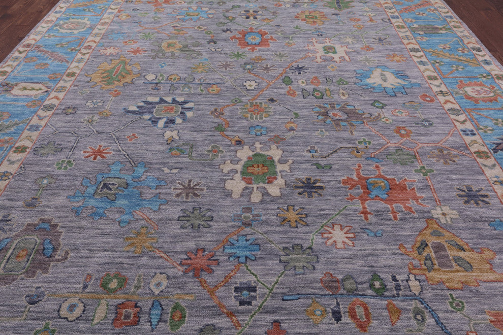 Turkish Oushak Hand-Knotted Wool Rug 10' 1" X 13' 7" - Q14942