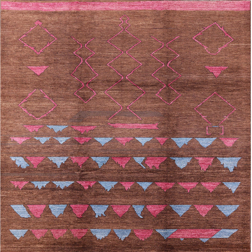 Ahgly Company Indoor Square Mid-Century Modern Area Rugs, 8' Square
