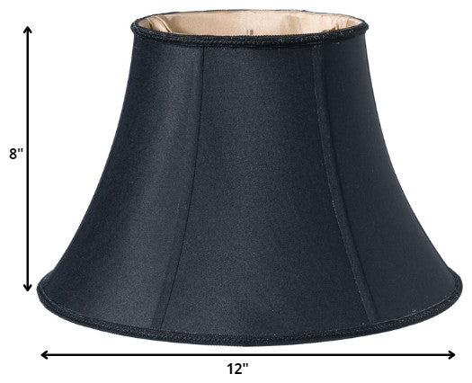 12" Black with Bronze Lining Slanted Oval Shantung Lampshade