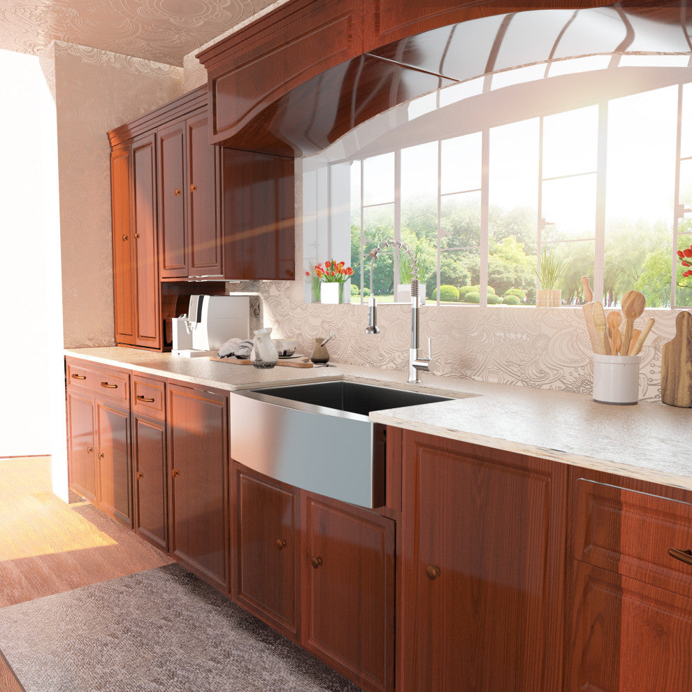 Gunmetal Black 27" Farmhouse Apron Single Bowl Stainless Steel Kitchen Sink