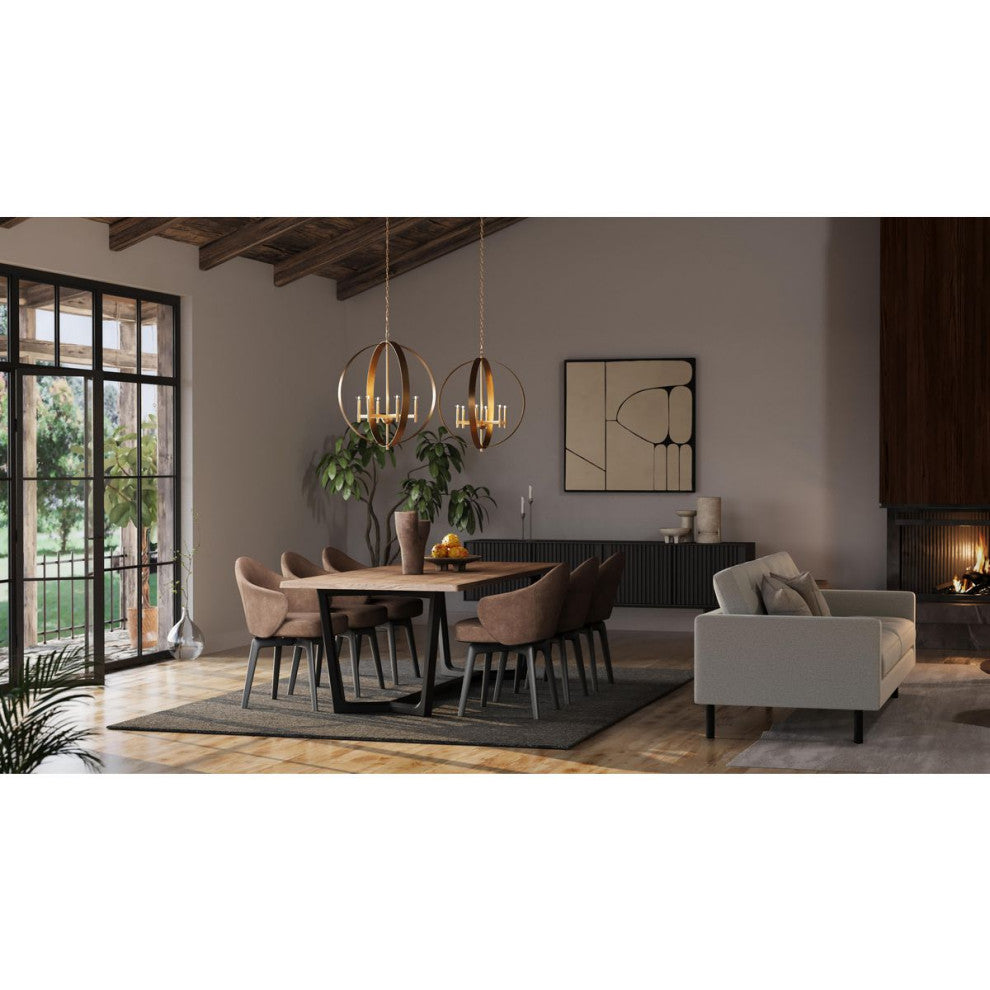 Allegheny Collection Six-Light Rustic Chandelier, Soft Gold