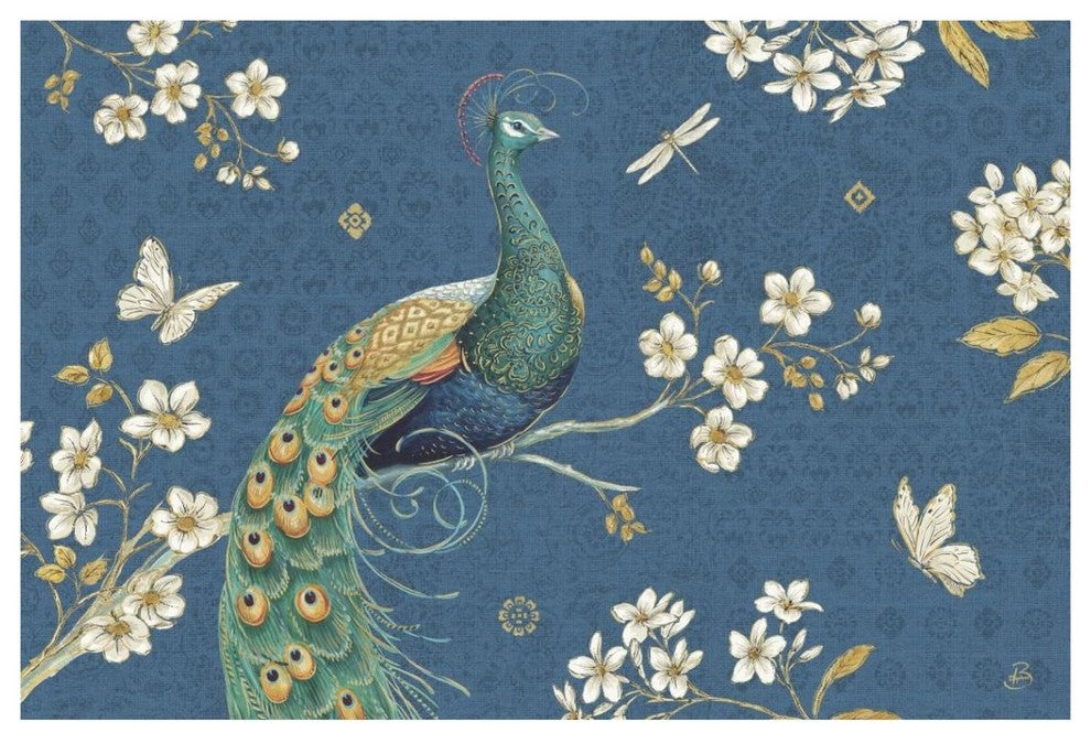 "Ornate Peacock III" Digital Paper Print by Daphne Brissonnet, 38"x26"
