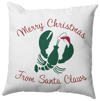 Santa Claws Lobster Accent Pillow, Forest Green, 18"x18"