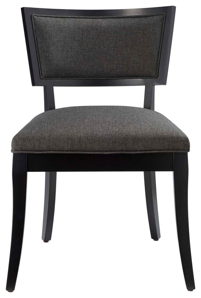 Pristine Upholstered Fabric Dining Chairs, Set of 2, Gray