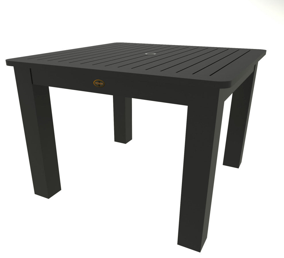 Square 42x42 Dining Table, Weathered Acorn, Black