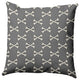 26"x26" Cross Bones Decorative Throw Pillow, Steel Gray