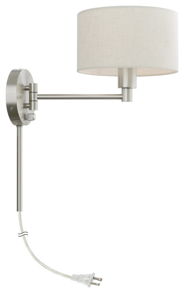 Swing Arm Wall Lamps 1 Light Brushed Nickel Swing Arm Wall Lamp
