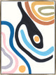 30x40 Colorful Lines II, Framed Artwork, Silver