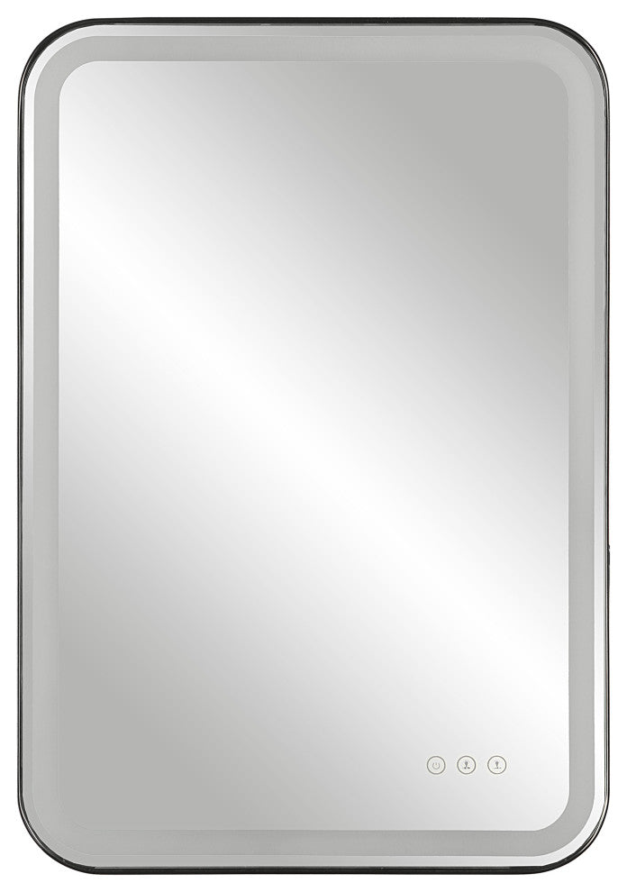 Crofton Lighted Black Vanity Mirror