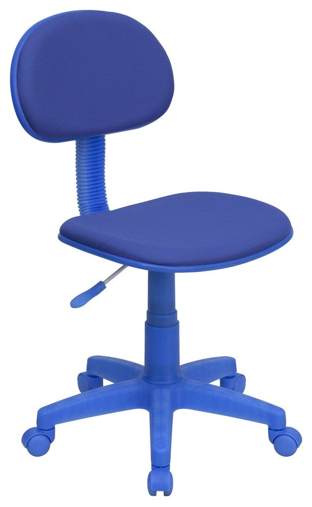 Contemporary Blue Fabric Swivel Task Chair