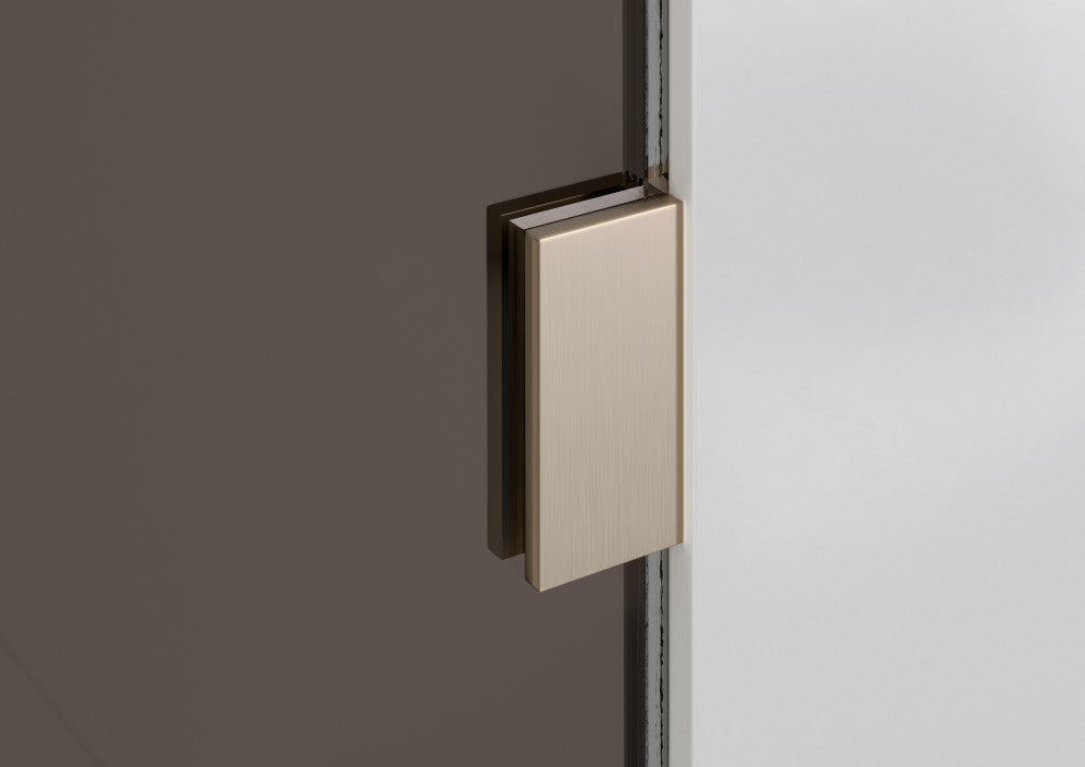 Ursa 30"x78" Frameless Fixed Glass Shower Panel With Bronze Tint, Brushed Bronze