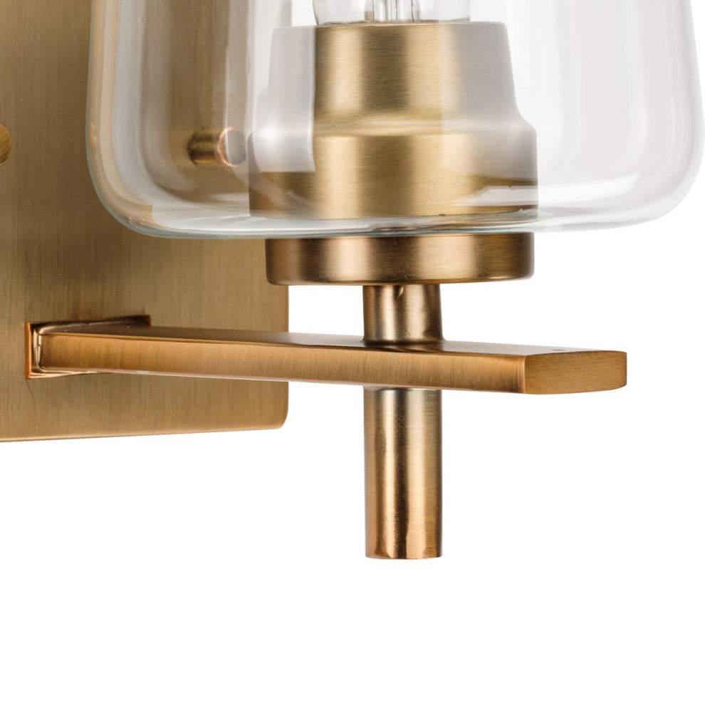 Calais 5" 1-Light Vintage Brass Clear Glass Bath Vanity Light
