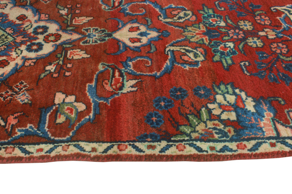 Fine Vintage Distressed Aimal Red/Beige Runner, 2'2x11'10