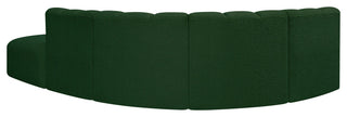 Arc Boucle Fabric Upholstered 5-Pc. L-Shaped Modular Sectional, Green
