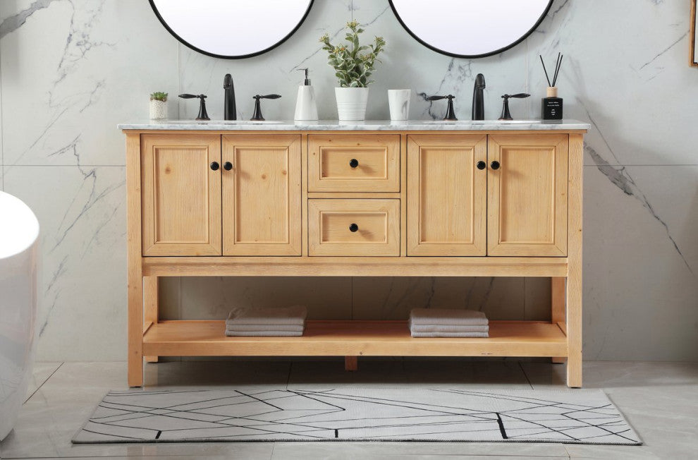 Home Living 22" Transitional Natural Wood-Light Bathroom Vanity