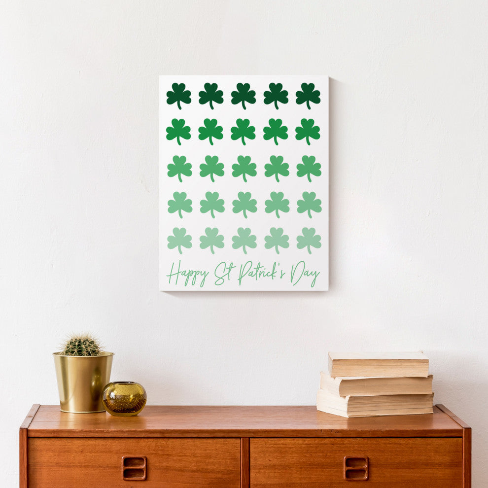 St. Patrick Shamrocks 11x14 Canvas Wall Art