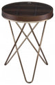 Pearlescent Gold and Dark Brown USB Side Table With Sectioned Top